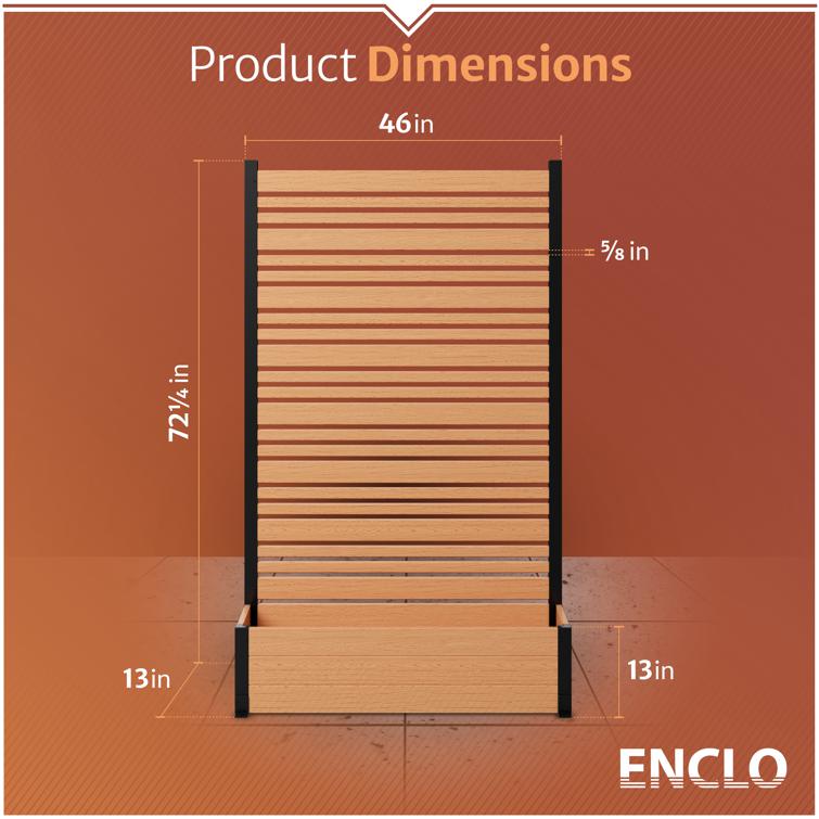 6ft H Florence Freestanding Patio Screen w/ Planter Box (Cedar